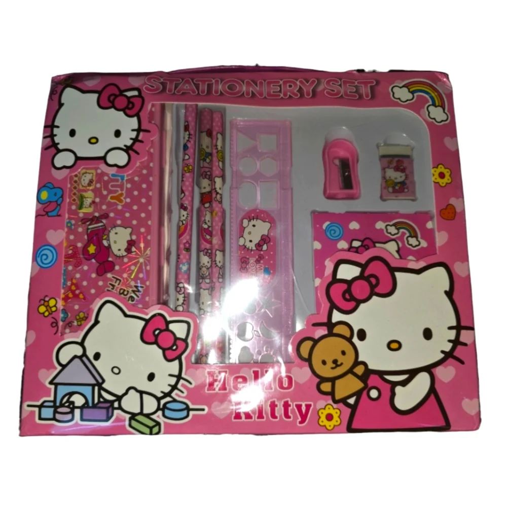 Hello Kitty 8 Pc Stationery Set with Pink Pencil Case